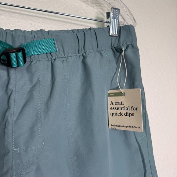 REI Trailmade Amphib Shorts Mens Medium Belted Ripstop Hiking Swim Tundra Teal M - Picture 4 of 10